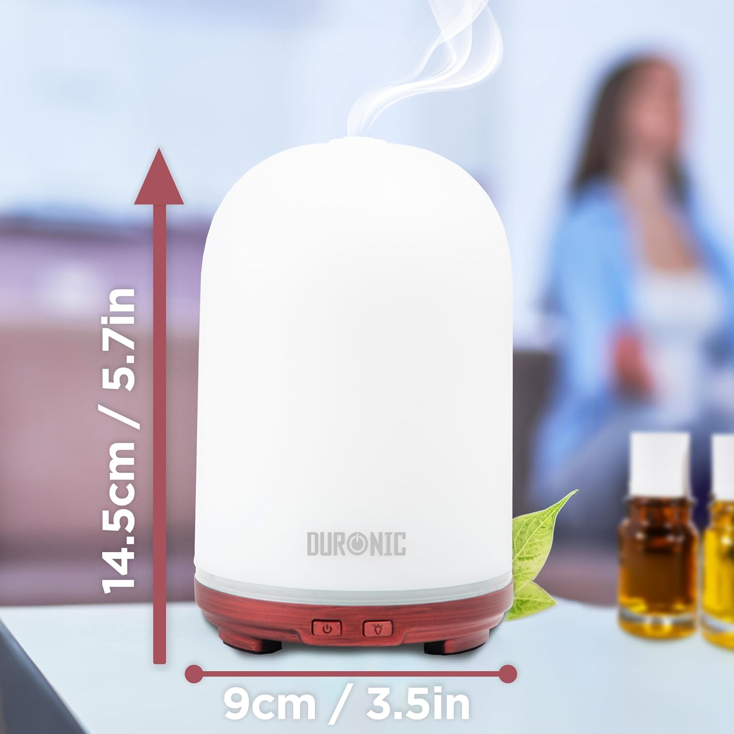 Duronic AD12 Aroma Diffuser, Diffuser mit 100 ml Wassertank, Diffusor für ätherische Öle, Raumduft als Lufterfrischer, Duftsprüher für Duftöl