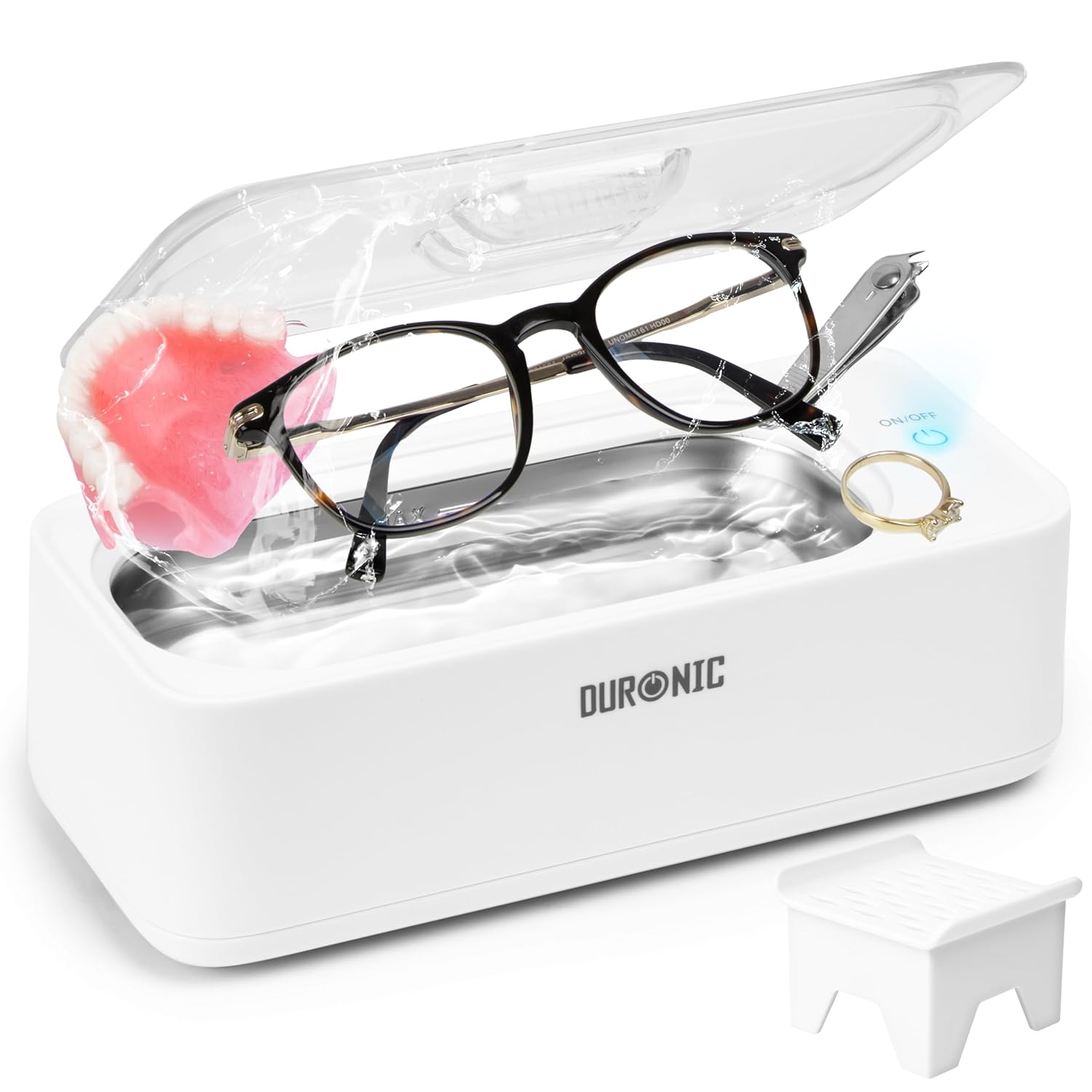 Duronic UC30 Ultraschallreiniger, Ultraschallgerät zur Reinigung für Brille, Schmuck und Zahnprothesen, Ultraschallreinigungsgerät als Schmuckreiniger