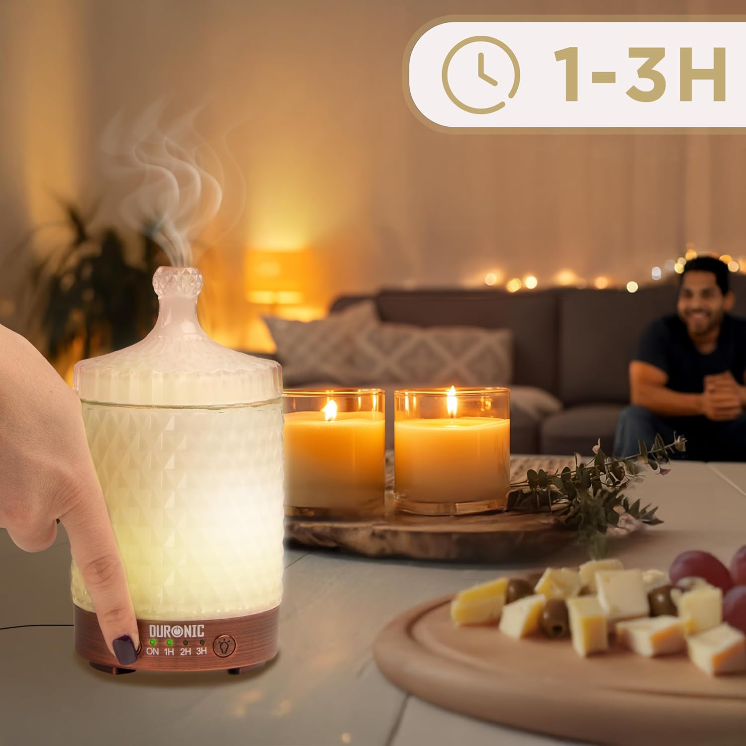 Duronic AD32 Aroma Diffuser, Diffuser mit 100 ml Wassertank, Diffusor für ätherische Öle, Raumduft als Lufterfrischer, Duftsprüher für Duftöl