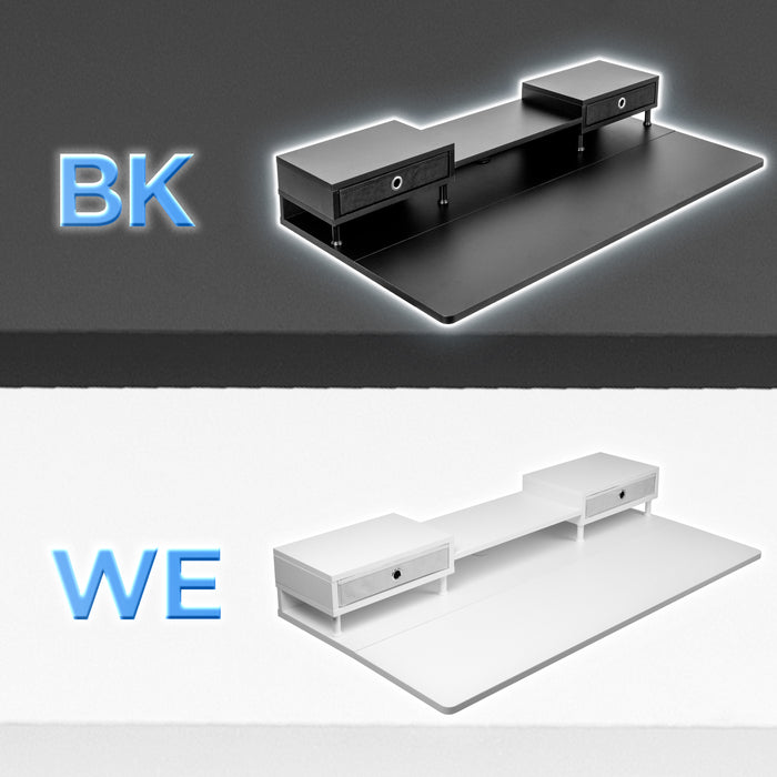 Duronic DD1 WE Schreibtisch, Schreibtischplatte mit Schubladen, Tischplatte 120 x 60 x 1,9 cm, Schreibtisch mit Monitorerhöhung, Ideal für höhenverstellbare Workstation, Sitz-Steh-Schreibtisch