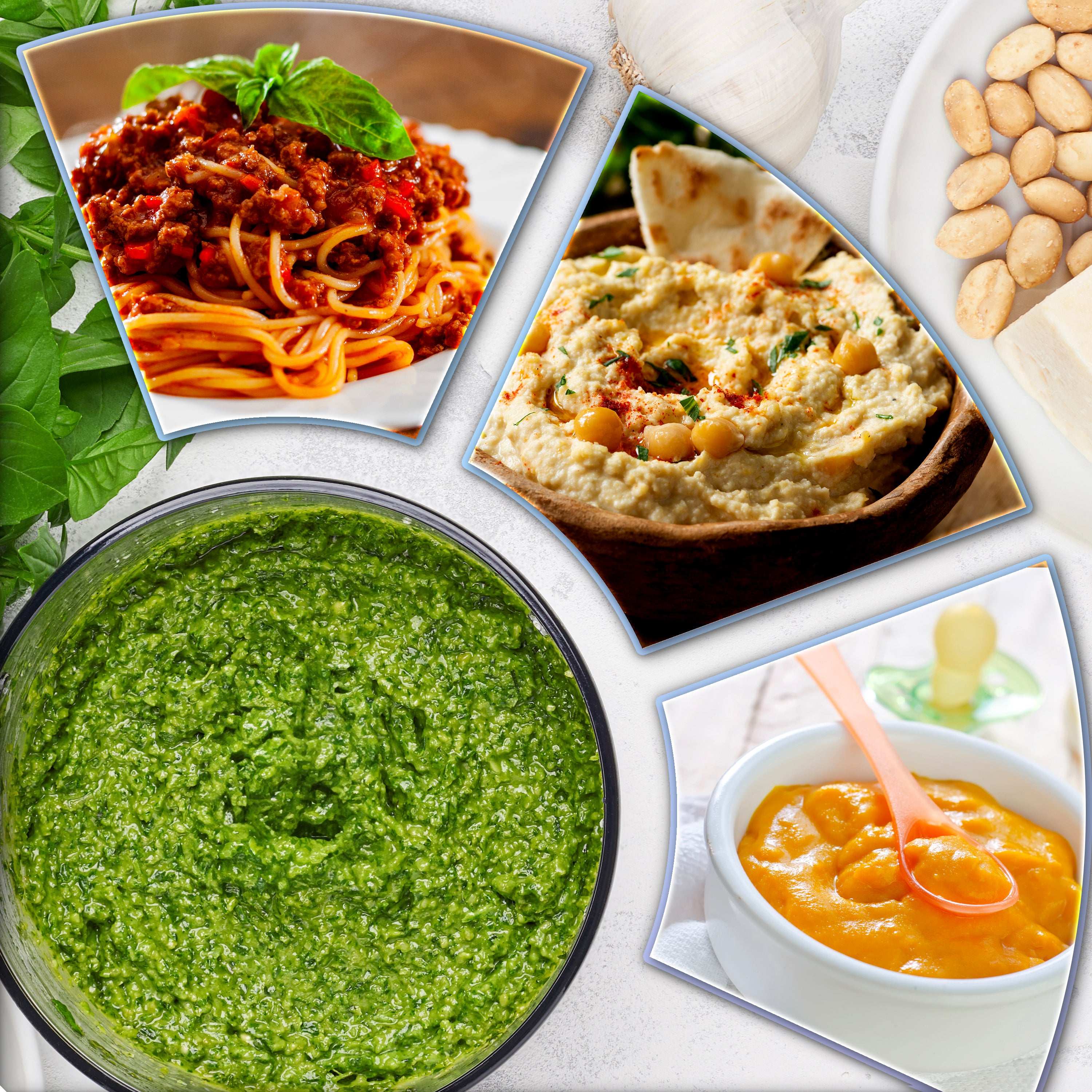 Duronic CH57 WE Elektrischer Zerkleinerer 500W, 2x 700 ml Schüsseln mit Deckel, Küchenmaschine für Gemüse, Obst, Nüsse & Kräuter, Ideal für Saucen, Püree & Babynahrung