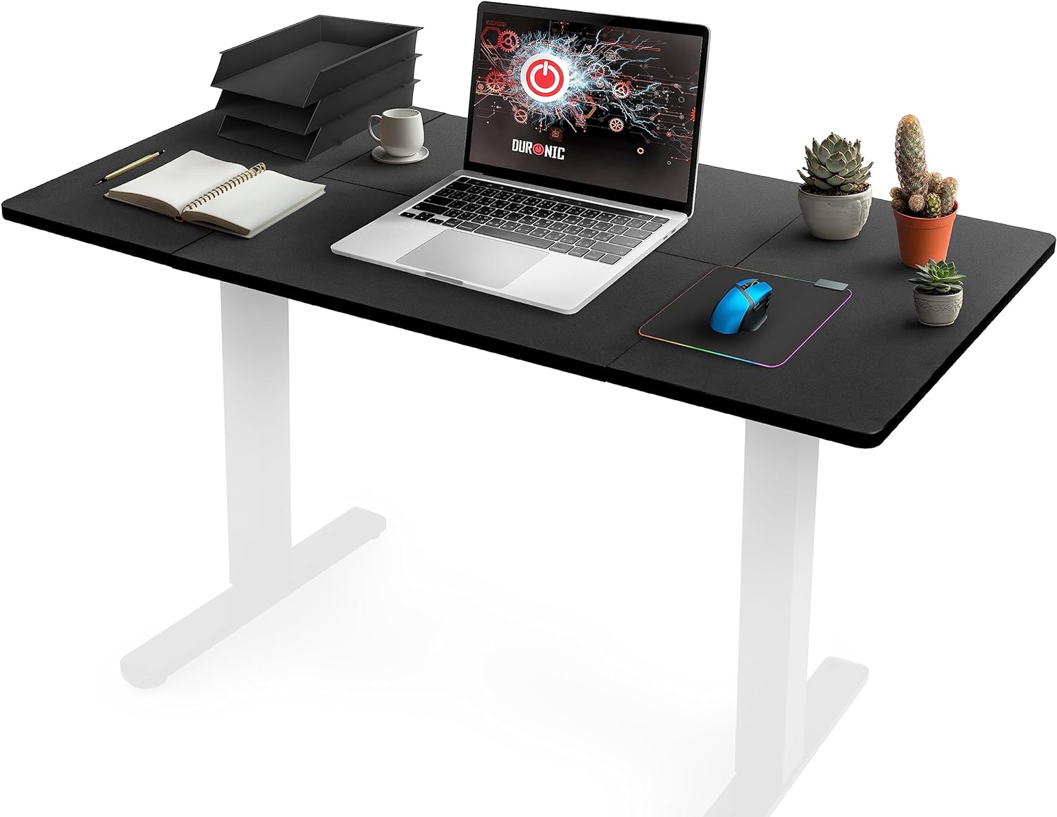 Duronic TT160 BK Tischplatte | Schreibtischplatte 160 x 60 x 1,9 cm | Table Top für individuellen Tisch | Ideal für höhenverstellbare Workstation | Sitz-Steh Schreibtisch für Home-Office und Büro