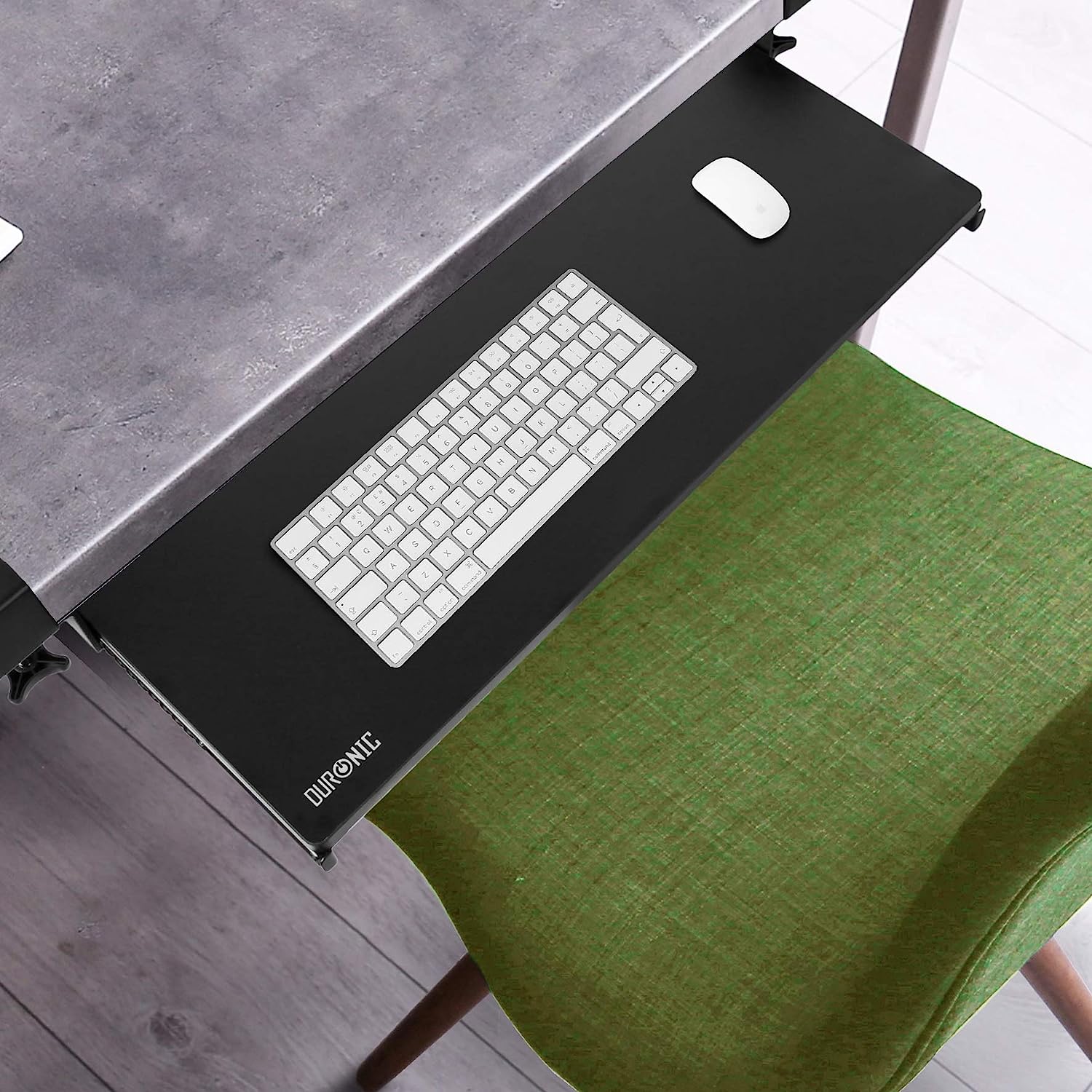 Duronic DKTPX2 Tastaturplattform | Unter Schreibtischschublade für Tastatur und Maus | Aufsteckbares Tastaturfach | Ergonomische Workstation-Lösung | Ausziehbar | Einfache Montage