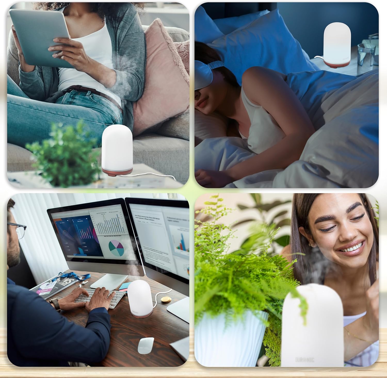 Duronic AD12 Aroma Diffuser, Diffuser mit 100 ml Wassertank, Diffusor für ätherische Öle, Raumduft als Lufterfrischer, Duftsprüher für Duftöl