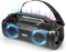 Duronic BX48 Tragbarer Bluetooth-Lautsprecher | Wireless Boombox mit RGB-Lichtern | IPX5 Spritzwassergeschützt | Extremer Sound | 4,5 Stunden Spielzeit | AUX/USB/TWS Kompatibel | MicroSD bis 32GB