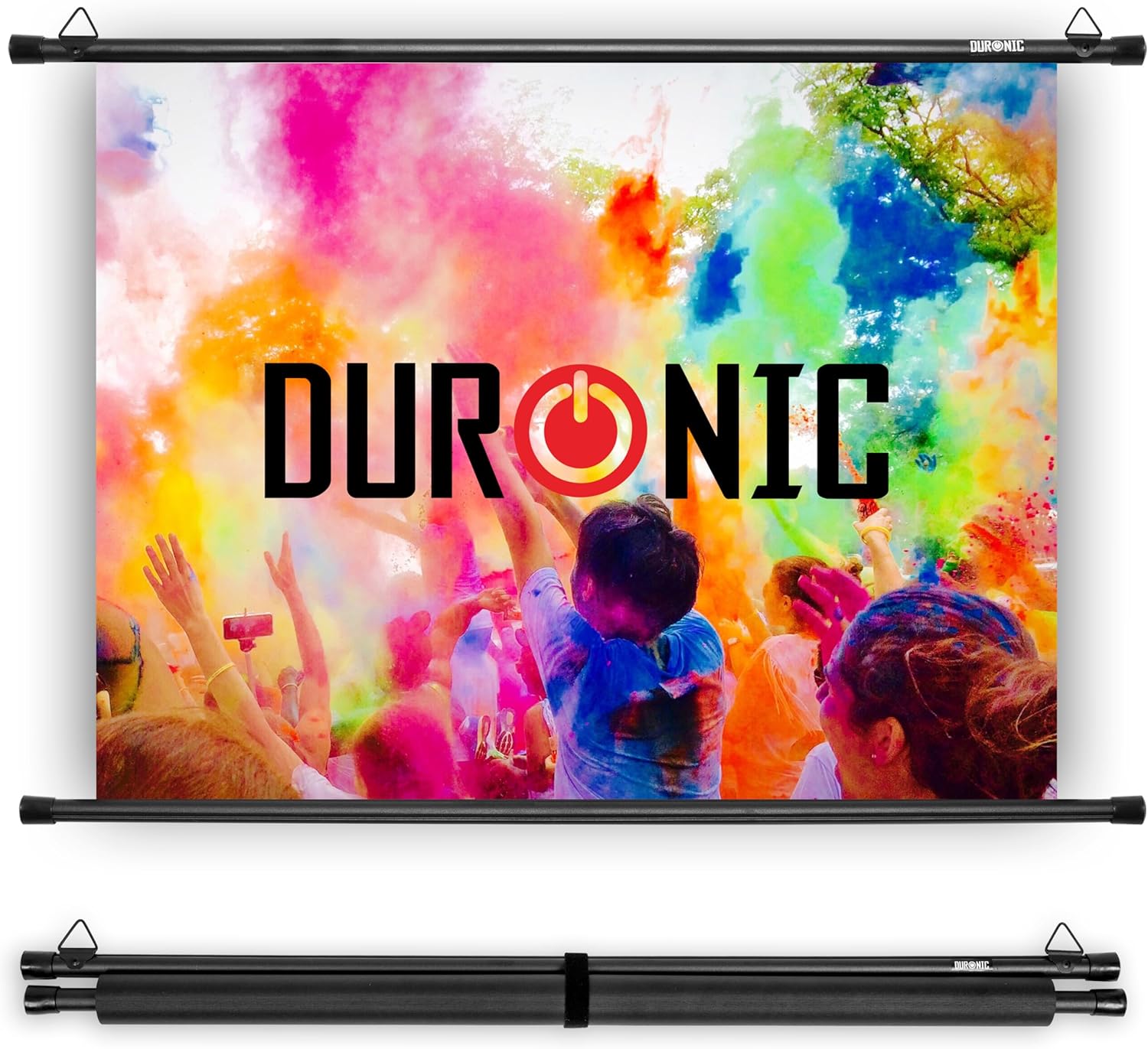 Duronic BPS40 4:3 Projektor-Leinwand, Beamer-Leinwand 40 Zoll, Heimkino mit 4K Full HD 3D, Rollo-Leinwand 1.0 Gain, Projektorleinwand für Wandmontage, Filmnacht, Videoleinwand für Büro Schulen