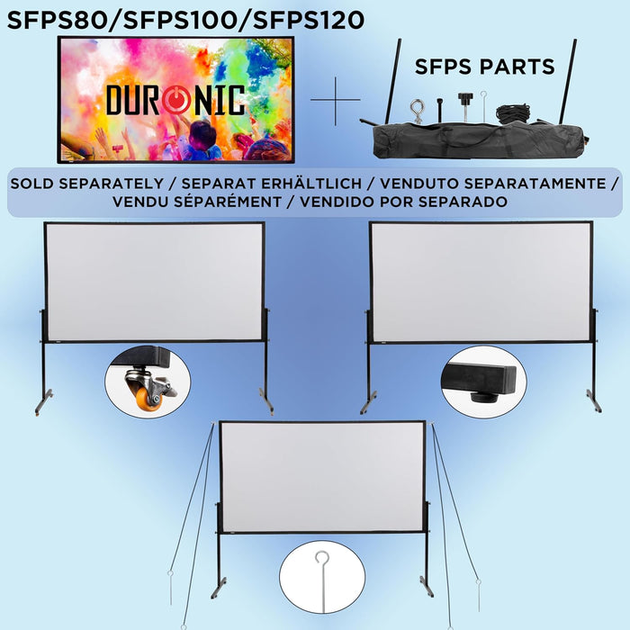 Duronic SFPS Parts SFPS Beamerleinwand Zubehörset, Stativhaken, Schrauben, Seil und Tragetasche für vielseitige und mobile Nutzung