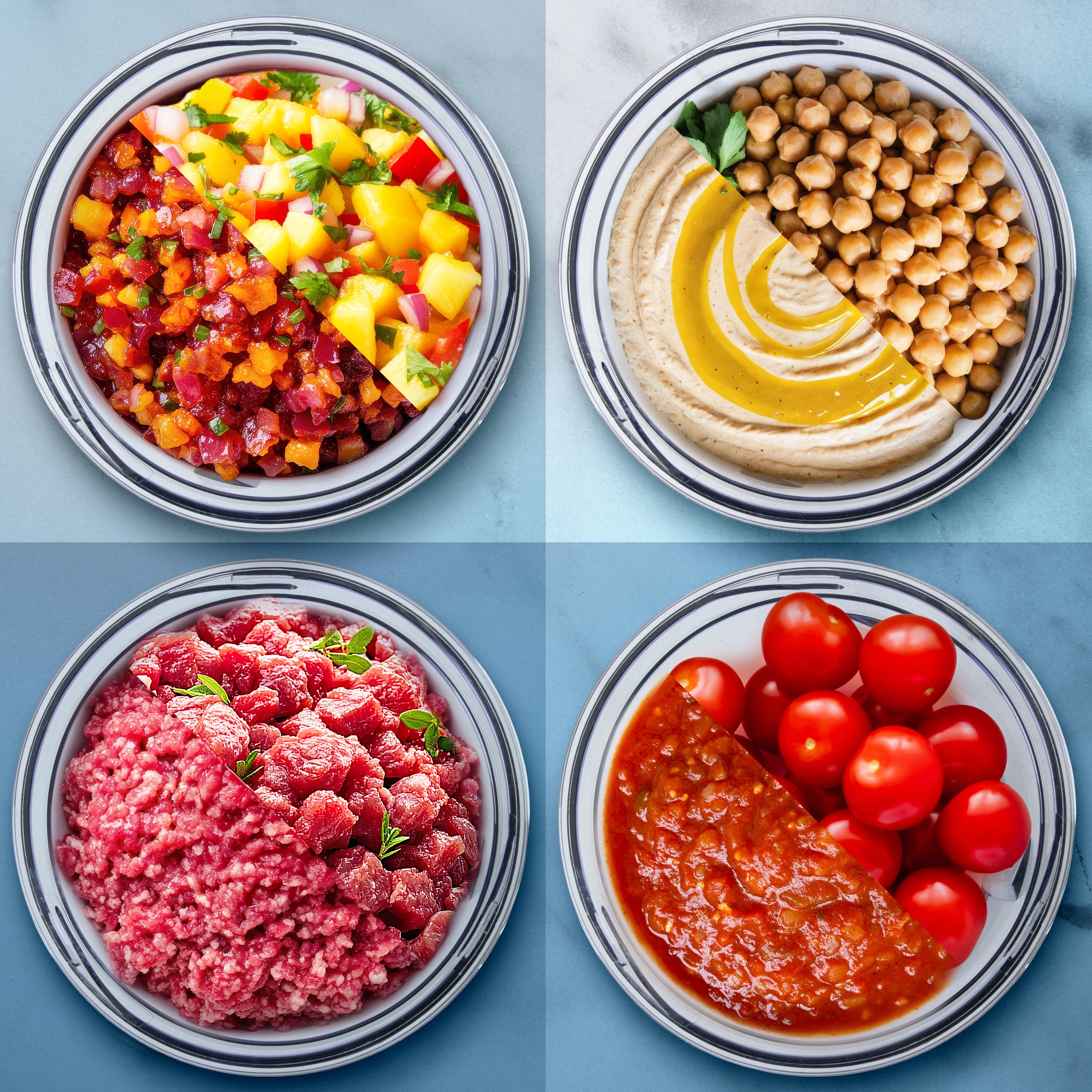 Duronic CH57 BK Elektrischer Zerkleinerer 500W, 2x 700 ml Schüsseln mit Deckel, Küchenmaschine für Gemüse, Obst, Nüsse & Kräuter, Ideal für Saucen, Püree & Babynahrung