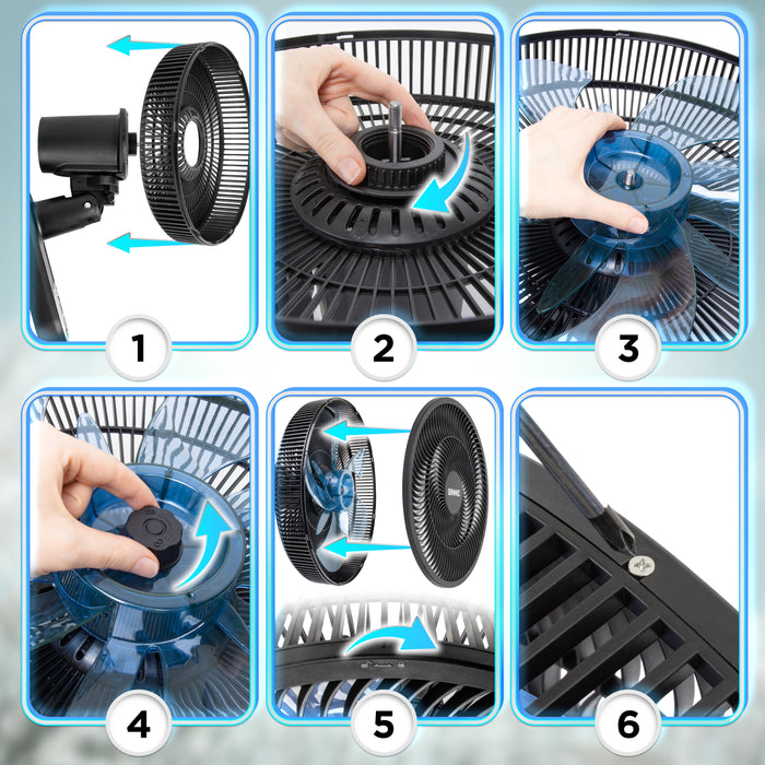 Duronic FN42 BK Wandventilator, Ventilator zur Montage, mit Fernbedienung | 3 Geschwindigkeiten, Wandkühler mit 50W, 60° Oszillation für gute Luftzirkulation, Windmaschine mit Timer Funktion
