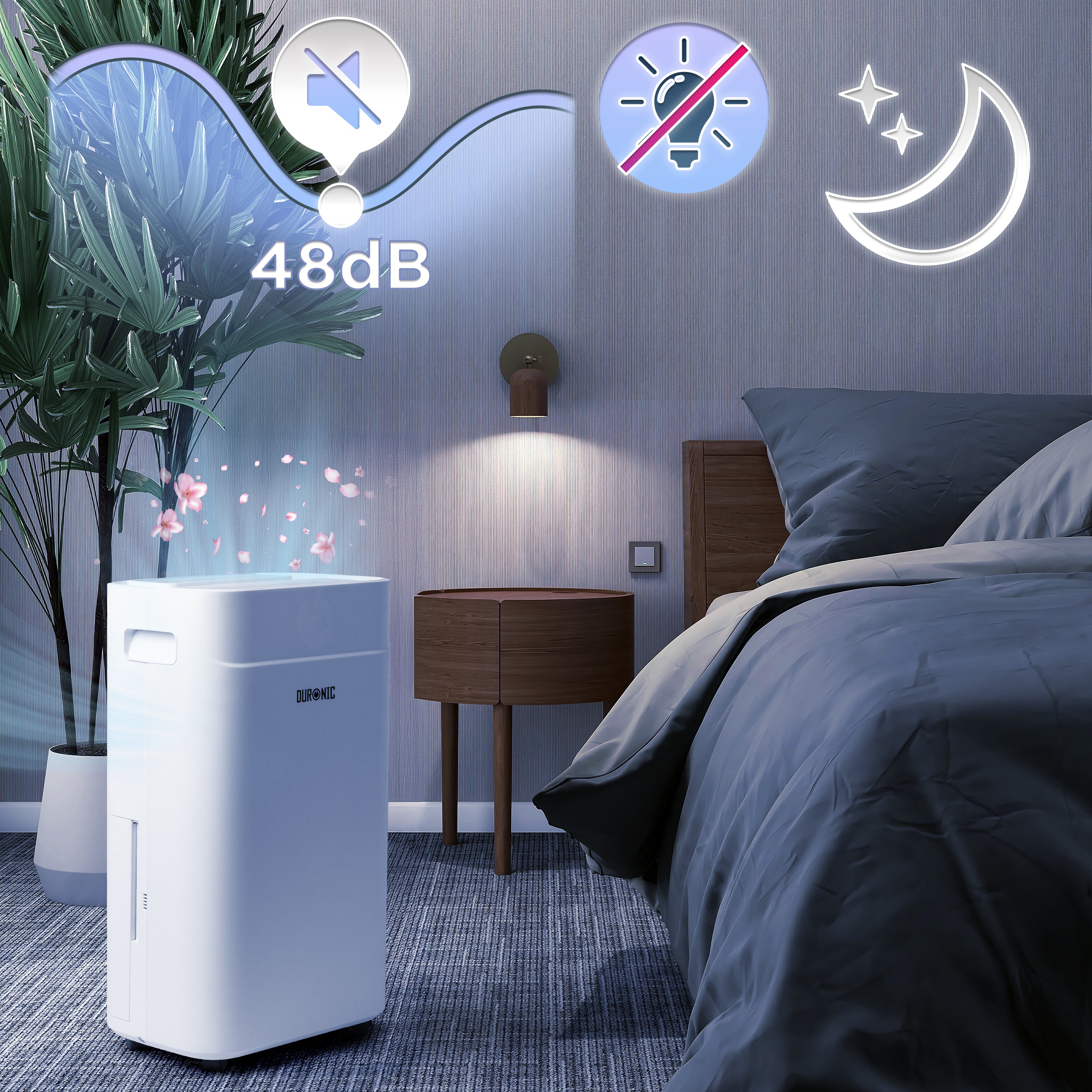 Duronic DH201 Luftentfeuchter, elektrischer Entfeuchter für 25 m² Räume, leiser Raumentfeuchter mit 5100ml Tank, gegen feuchte Fenster und Schimmel