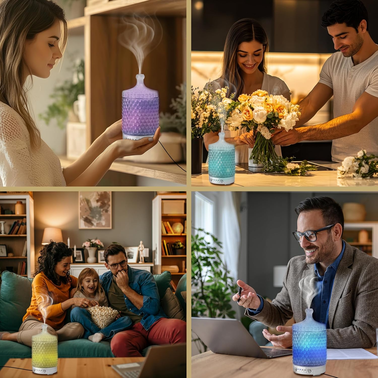 Duronic AD33 Aroma Diffuser, Diffuser mit 100 ml Wassertank, Diffusor für ätherische Öle, Raumduft als Lufterfrischer, Duftsprüher für Duftöl