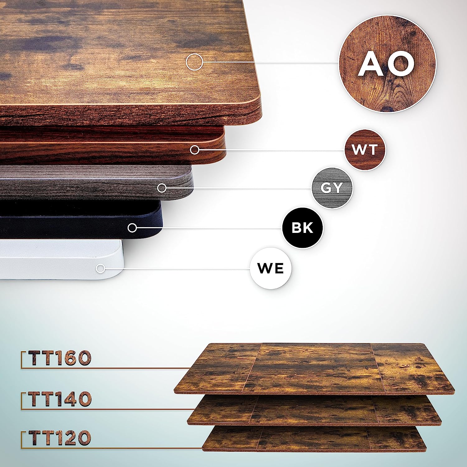 Duronic TT120 AO Tischplatte | Schreibtischplatte 120 x 60 x 1,9 cm | Table Top für individuellen Tisch | Ideal für höhenverstellbare Workstation | Sitz-Steh Schreibtisch für Home-Office und Büro