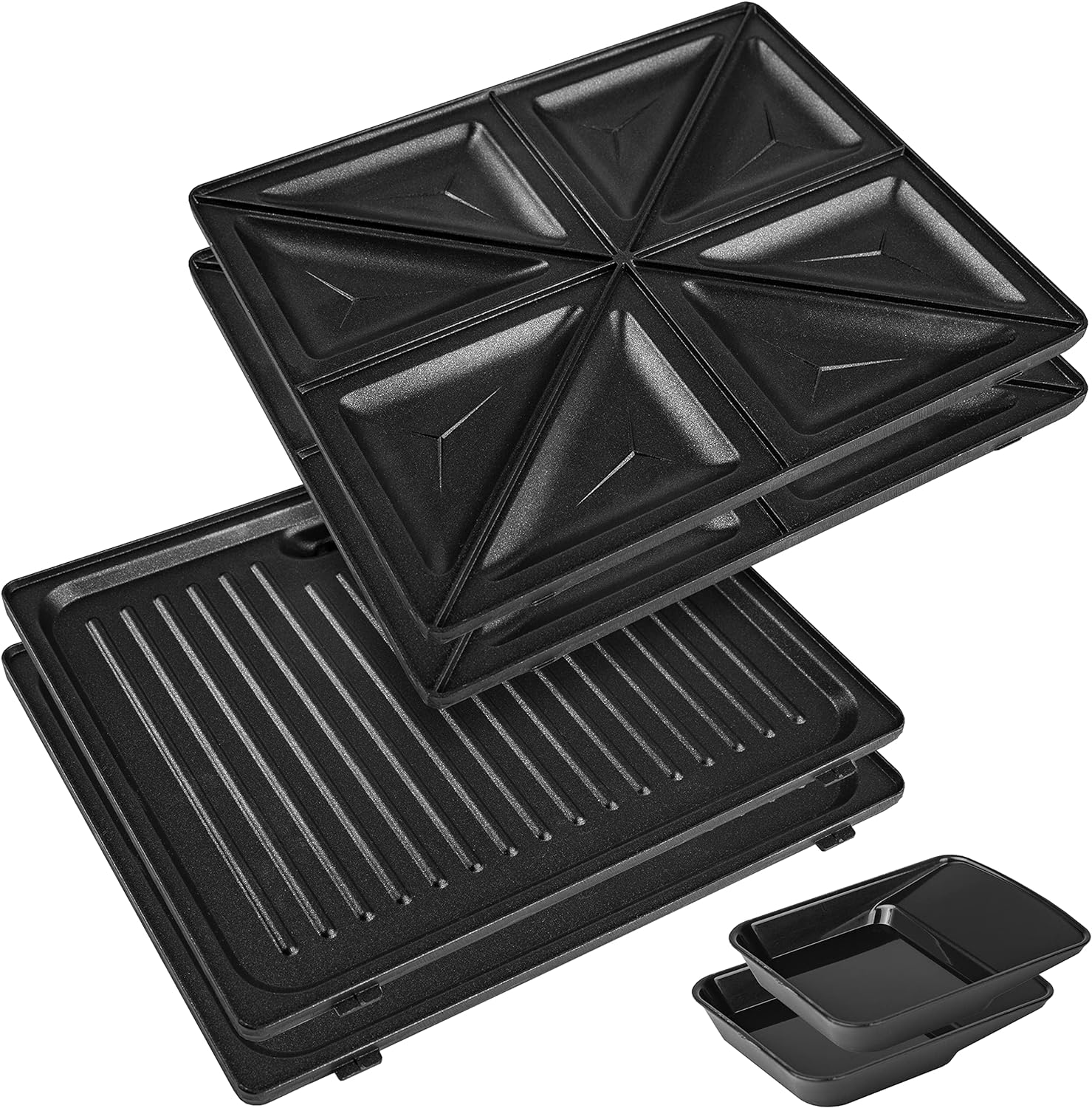 Duronic SM60SP Ersatzplatten für Waffeleisen, Sandwichtoaster, Tischgrill