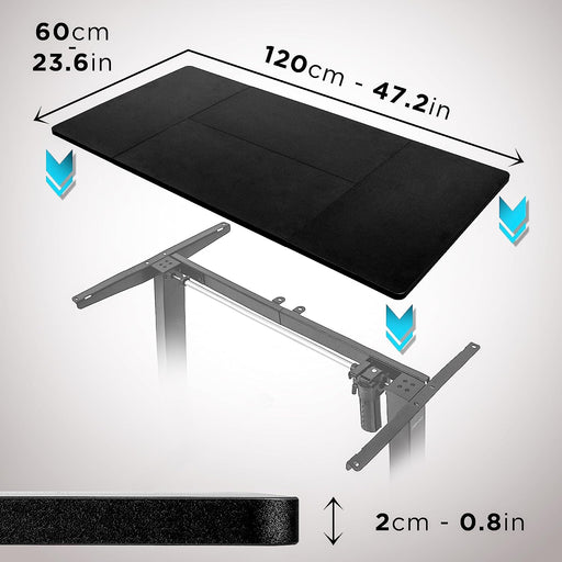 Duronic TT120 BK Tischplatte | Schreibtischplatte 120 x 60 x 1,9 cm | Table Top für individuellen Tisch | Ideal für höhenverstellbare Workstation | Sitz-Steh Schreibtisch für Home-Office und Büro