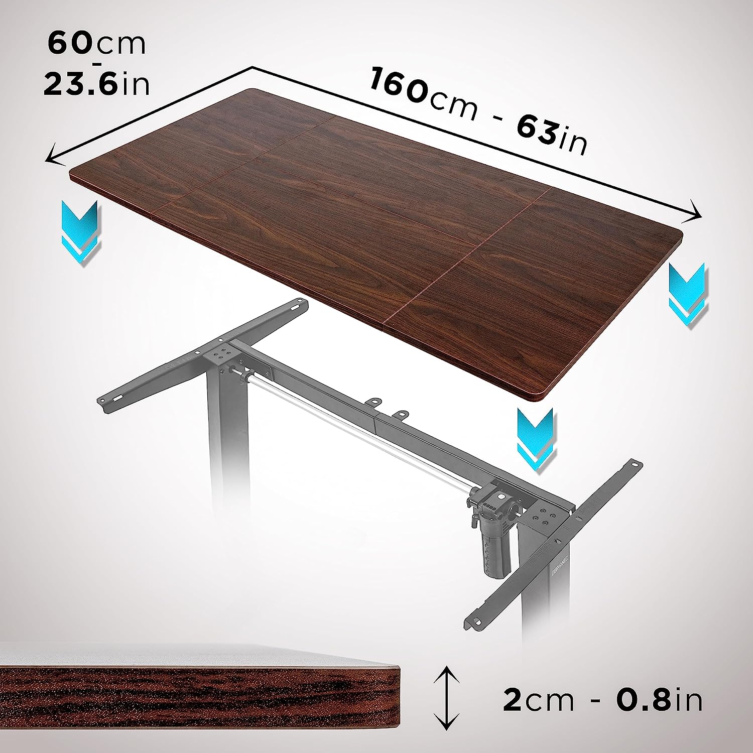 Duronic TT160 WT Tischplatte, Schreibtischplatte 160 x 60 x 1,9 cm, Table Top für individuellen Tisch, Ideal für höhenverstellbare Workstation, Sitz-Steh Schreibtisch für Home-Office und Büro