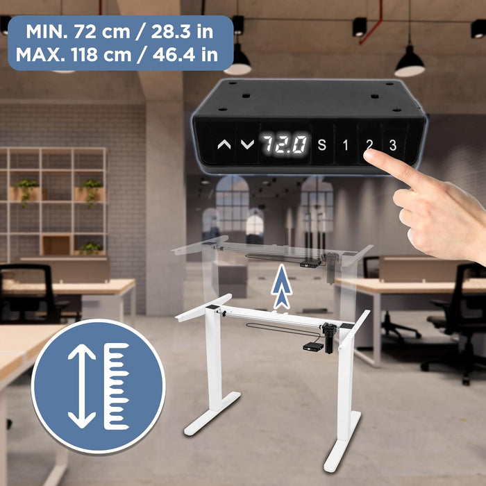 CD120 WE höhenverstellbarer Schreibtisch Höhenmaße