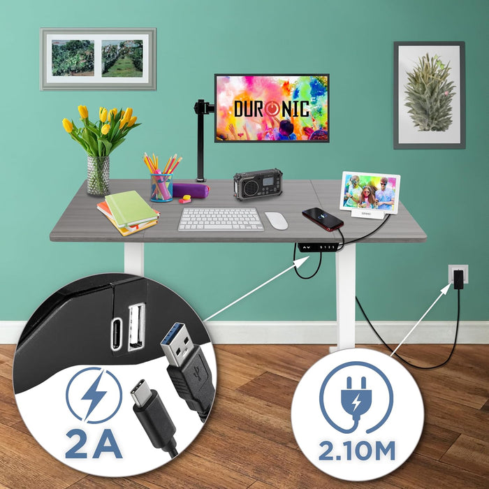 CD120 WG höhenverstellbarer Schreibtisch USB Anschluss Kabellänge