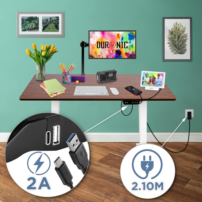 CD120 WT höhenverstellbarer Schreibtisch USB Anschluss Kabellänge