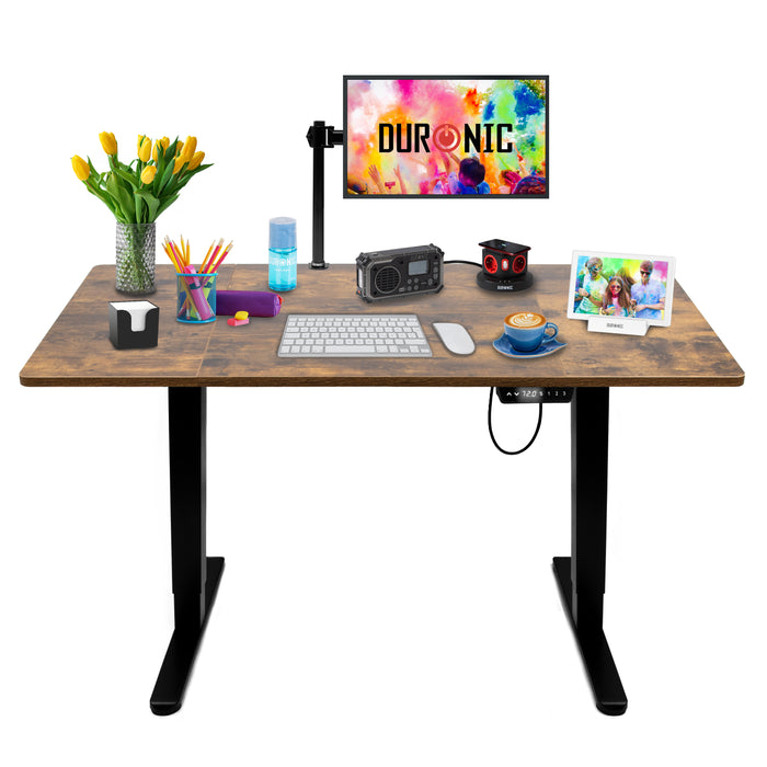 Duronic CD140 BO Höhenverstellbarer Schreibtisch, Computertisch für Büro und Gaming, elektrischer Schreibtisch mit USB Port, 140 x 60 cm Sitz-Steh-Schreibtisch, Höhenverstellbar von 72 bis 118 cm