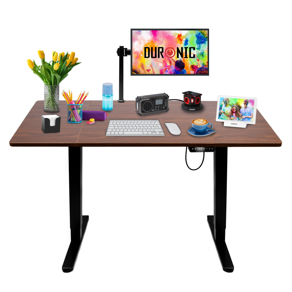 Duronic CD140 BT Höhenverstellbarer Schreibtisch, Computertisch für Büro und Gaming, elektrischer Schreibtisch mit USB Port, 140 x 60 cm Sitz-Steh-Schreibtisch, Höhenverstellbar von 72 bis 118 cm