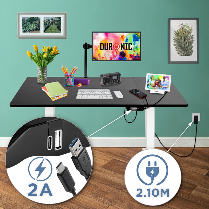 CD140 WK höhenverstellbarer Schreibtisch USB Anschluss Kabellänge