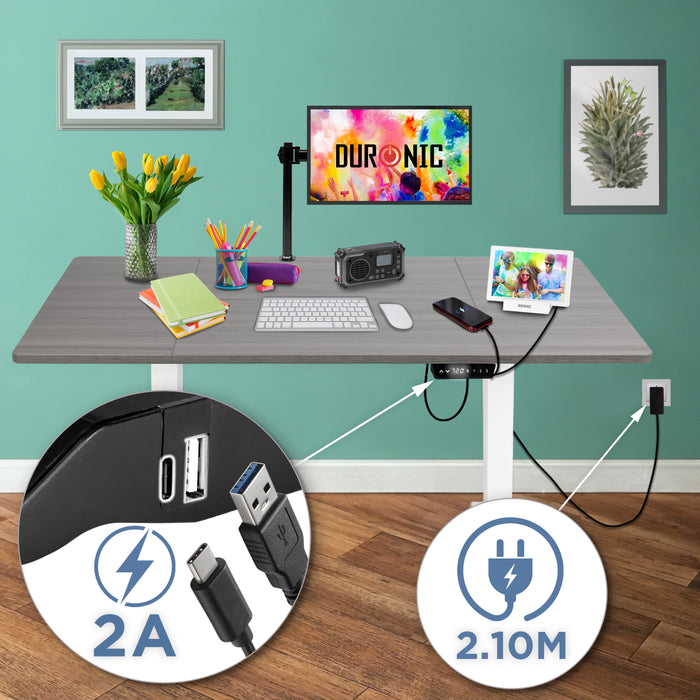 CD160 WG höhenverstellbarer Schreibtisch USB Anschluss Kabellänge