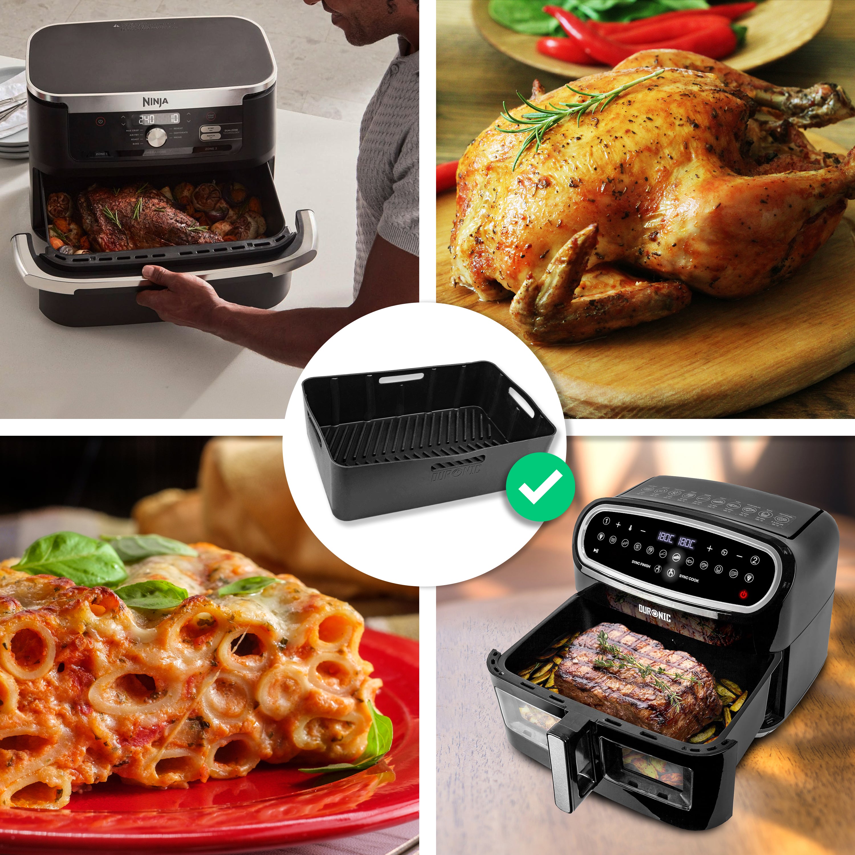 Duronic AFL2 Silikonform Serviervorschlag Gemüse Chicken Nuggets Steak Braten Auflauf