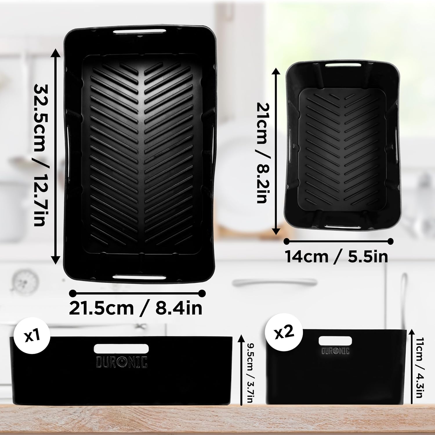 Duronic AFL3 Silikonformen 3er Set Maße