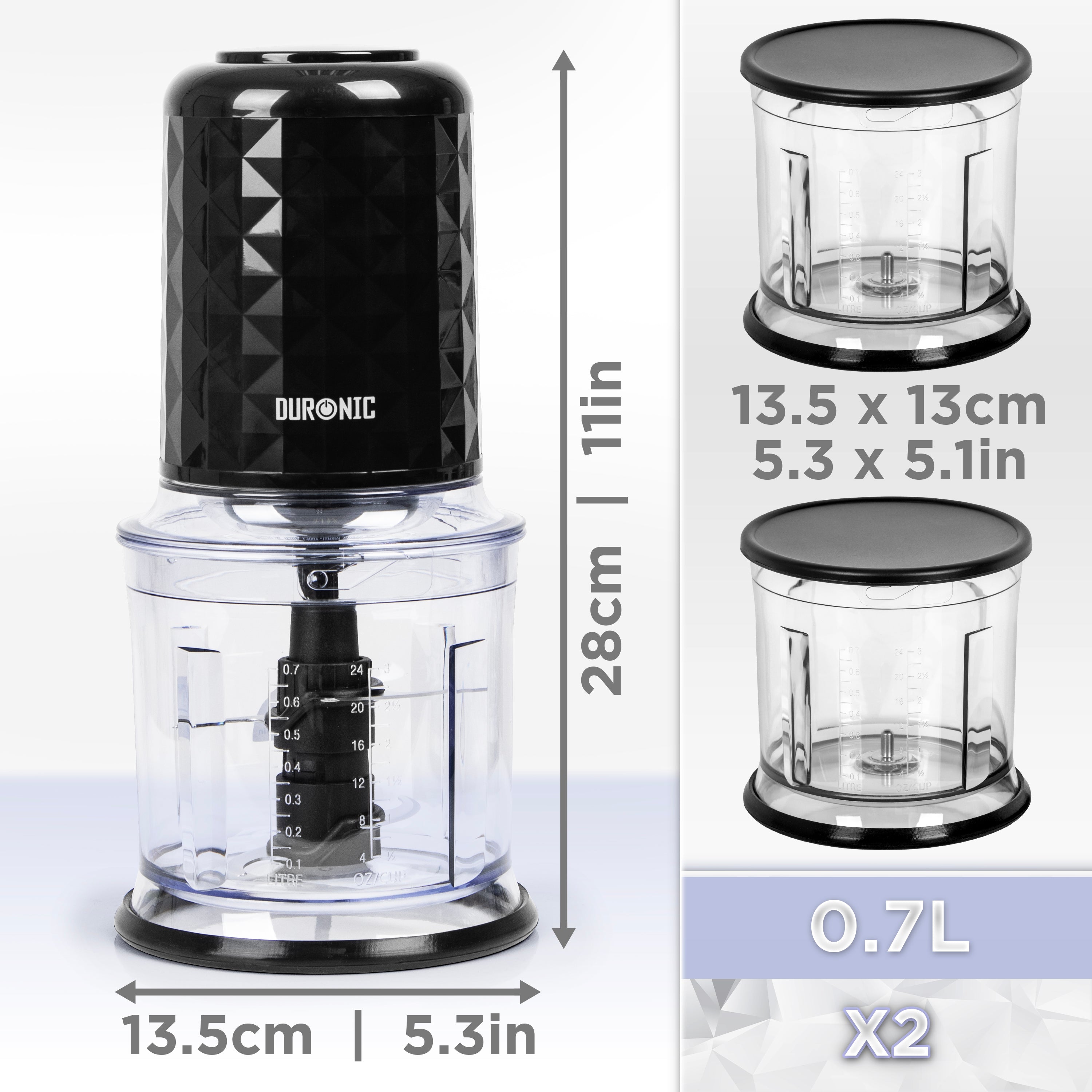 Duronic CH57 BK Zerkleinerer Maße