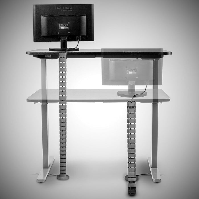 Duronic CM1DM SR Kabelkanal passt sich der Höhe des Schreibtisches an