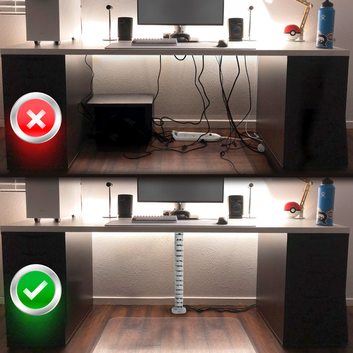 Duronic CM1DM WE Kabelkanal aufgeräumter Schreibtisch