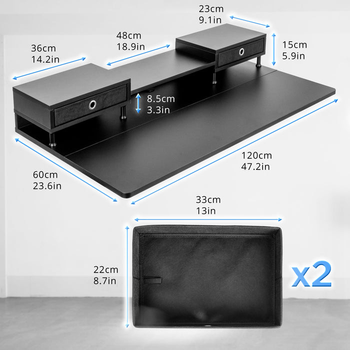 Duronic DD1 BK Schreibtischaufsatz Maße