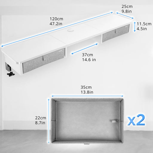 Duronic DD3 WE Schreibtischerhöhung für Monitore Maße Schubladengröße
