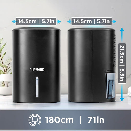 Duronic DH06 BK Luftentfeuchter Maße Kabellänge