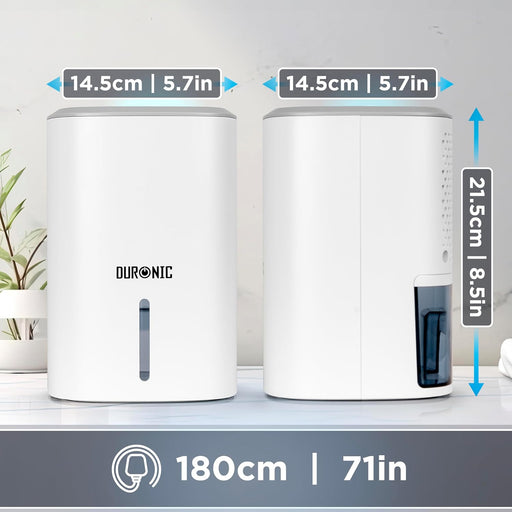 Duronic DH06 WE Luftentfeuchter Maße Kabellänge