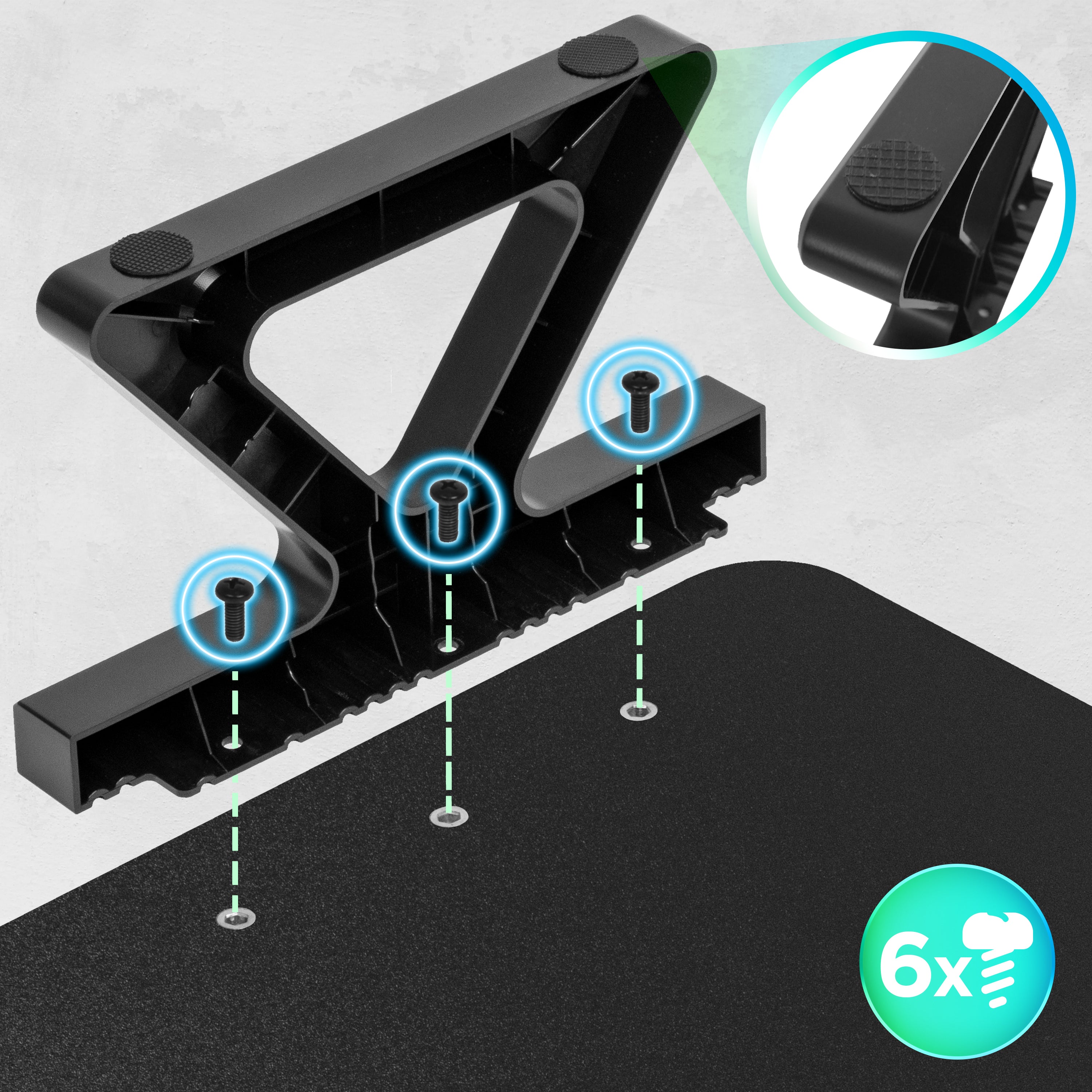Duronic DM06-2 BK Monitorständer Fußmontage antirutsch und Schrauben