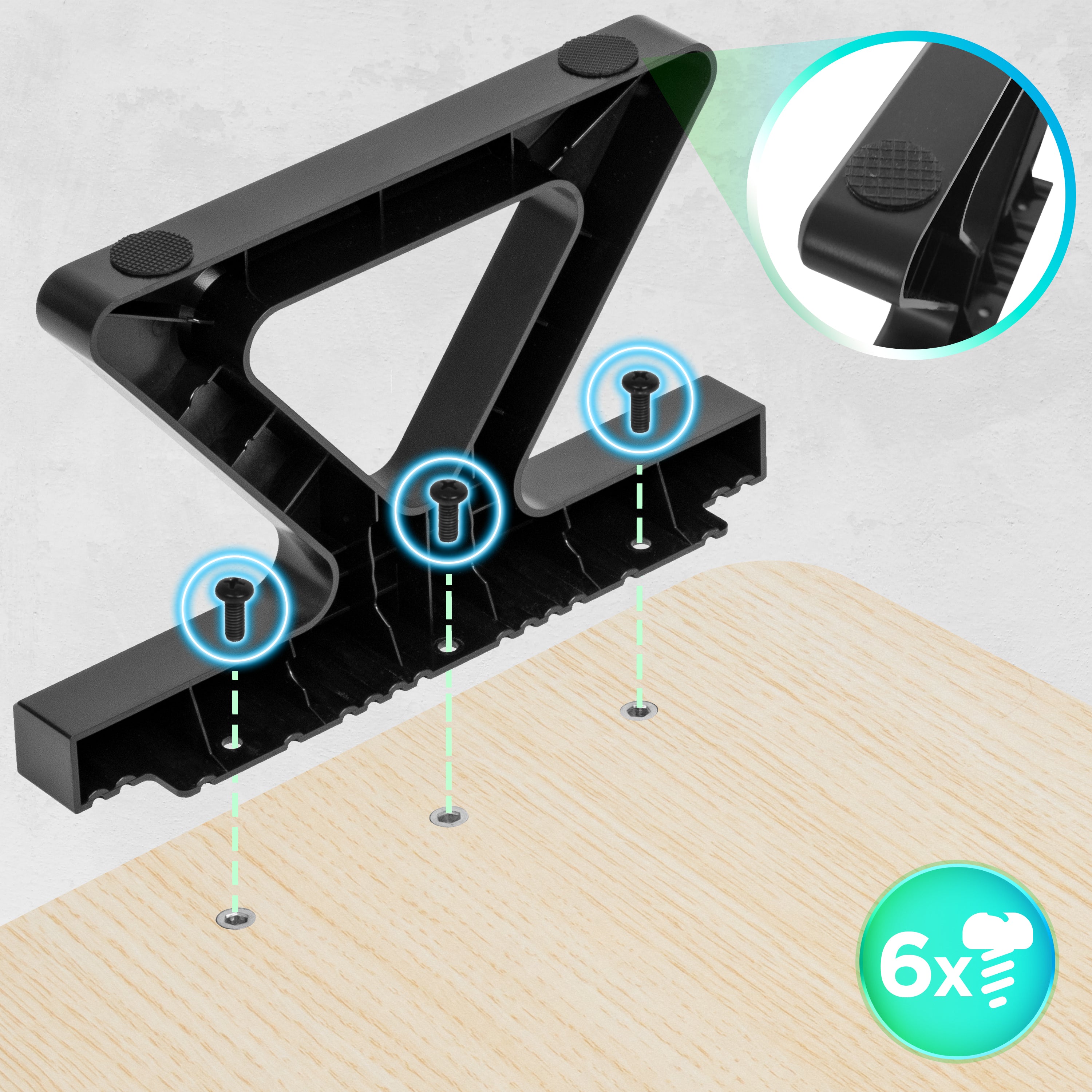 Duronic DM06-2 NL Monitorständer Fußmontage antirutsch und Schrauben