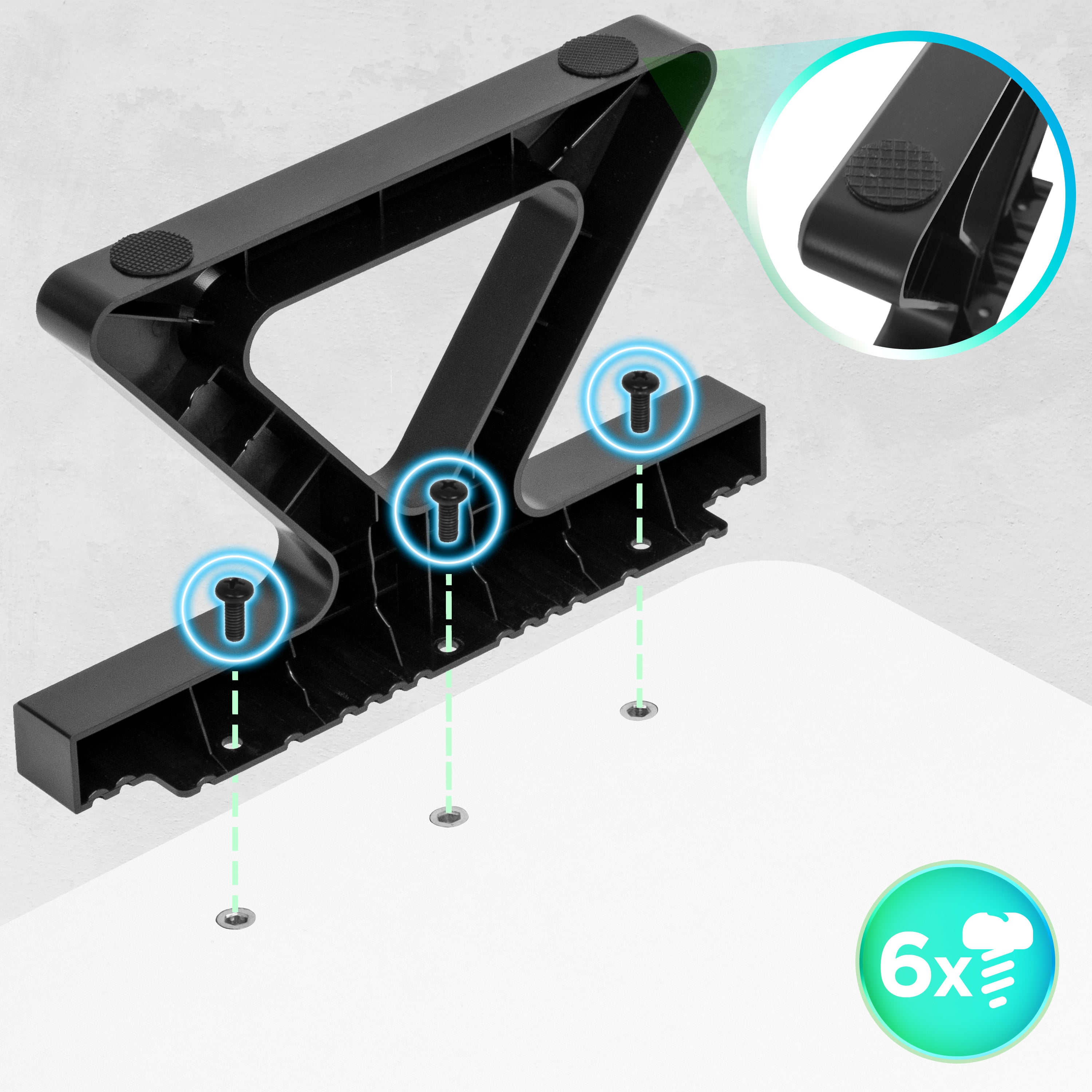 Duronic DM06-2 WE Monitorständer Fußmontage antirutsch und Schrauben