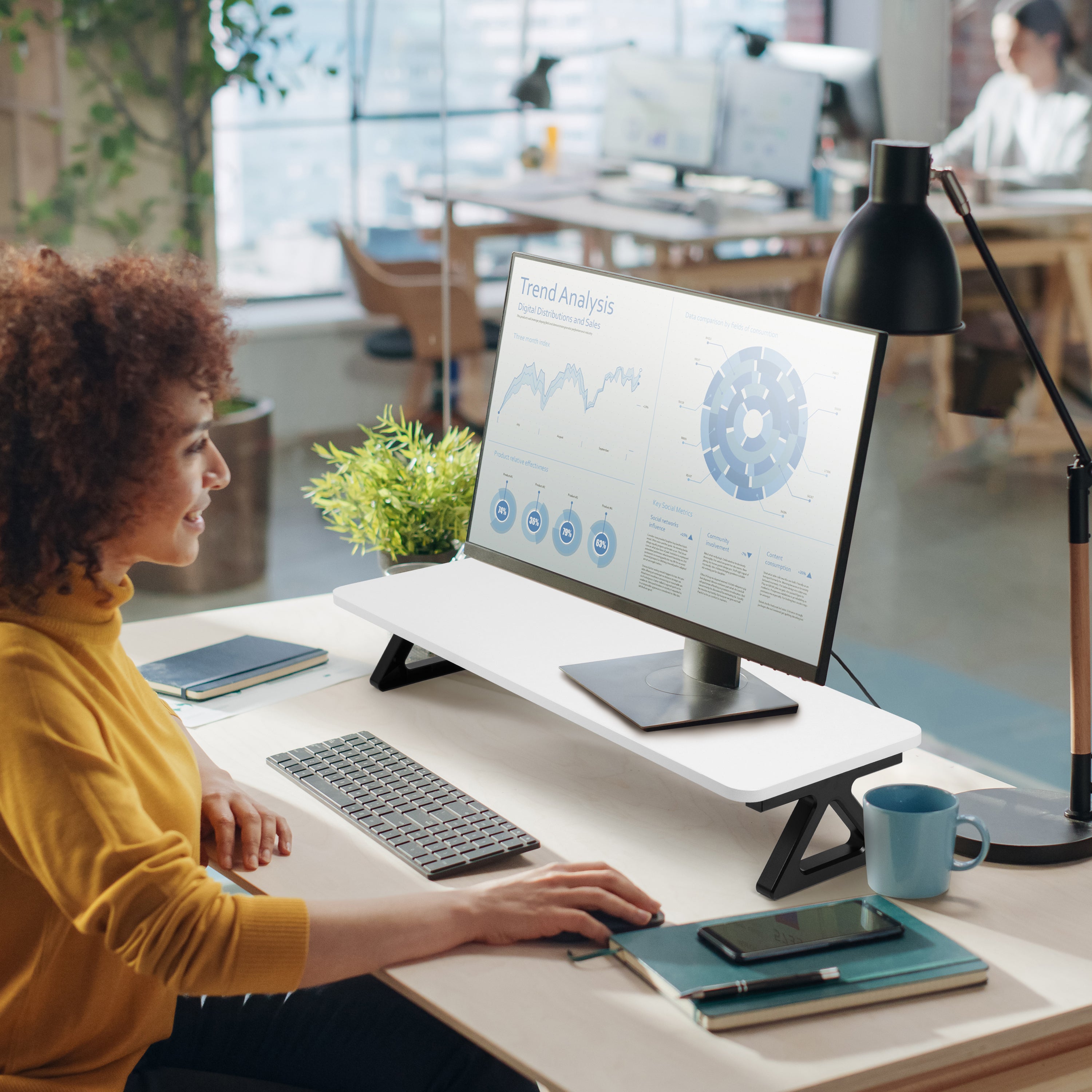 Duronic DM06-2 WE Monitorständer Schreibtischaufsatz Büro