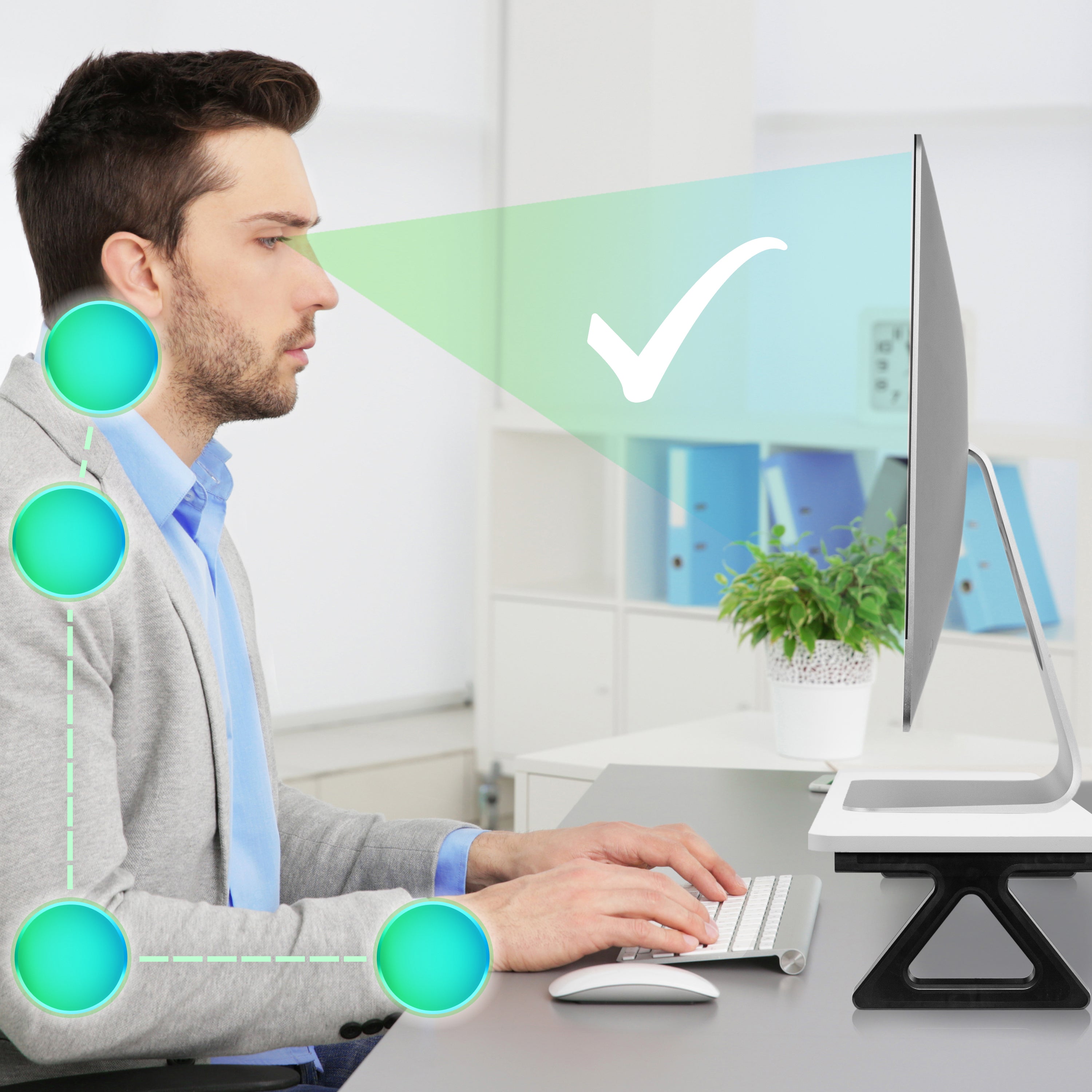 Duronic DM06-2 WE Monitorständer bessere Sichthöhe