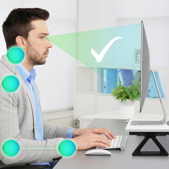 Duronic DM06-2 WE Monitorständer bessere Sichthöhe