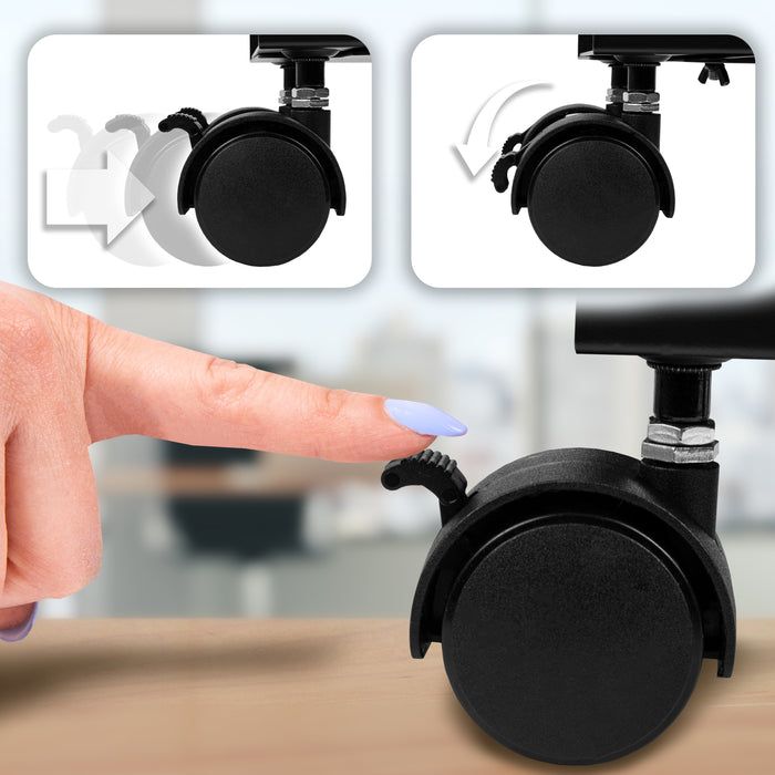 Duronic DMHD2 PC Halterung Rollen mit Stopper