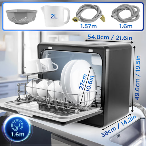Duronic DW10 Spülmaschine Maße Kabellänge Zubehör