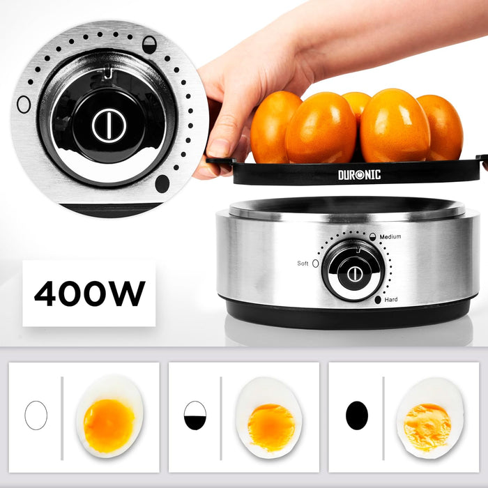 Duronic EB40 BK Eierkocher Leistung Timer weich mittel hart Ei