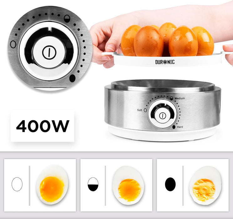 Duronic EB40 WE Eierkocher Leistung Timer weich mittel hart Ei