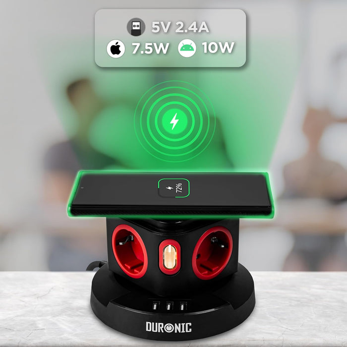 Duronic ET4W Steckdosenwürfel USB Leistung Charging Pad