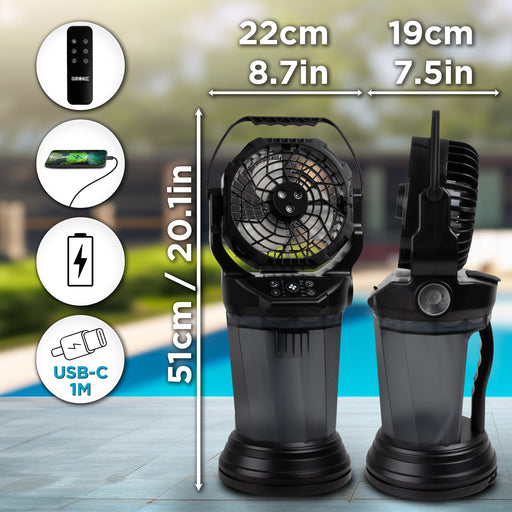 Duronic FM6 Ventilator Maße USB C Anschluss Fernbedienung