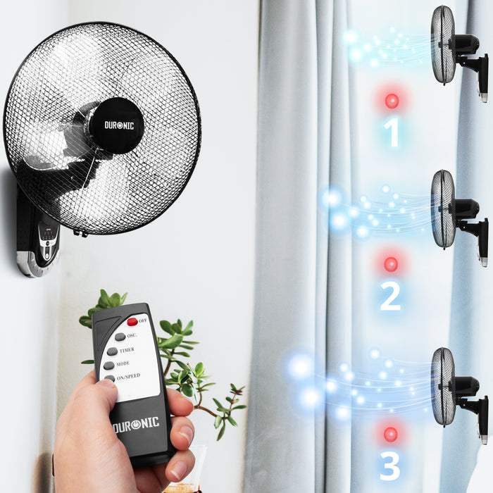 Duronic FN55 BK Wandventilator Geschwindigkeitsstufen