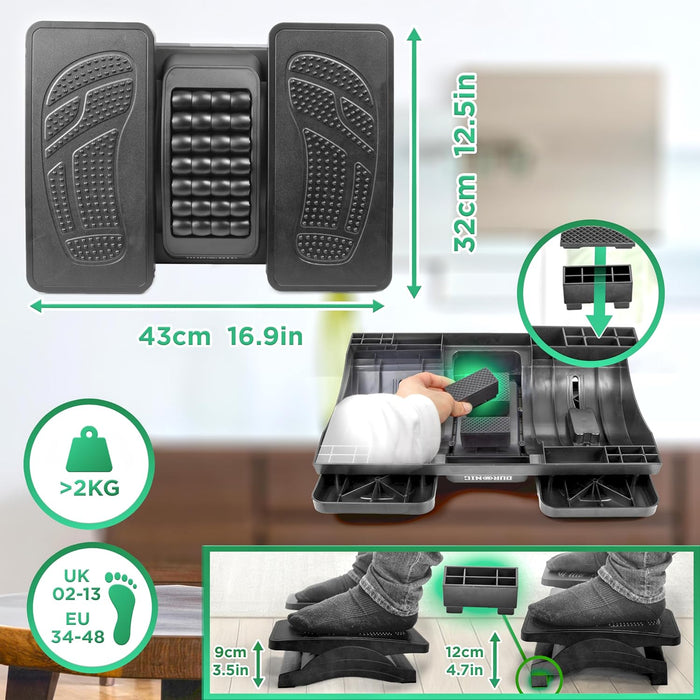 Duronic FT04 Fußstütze Maße leichtes Gewicht geeignet für Schuhgröße 48