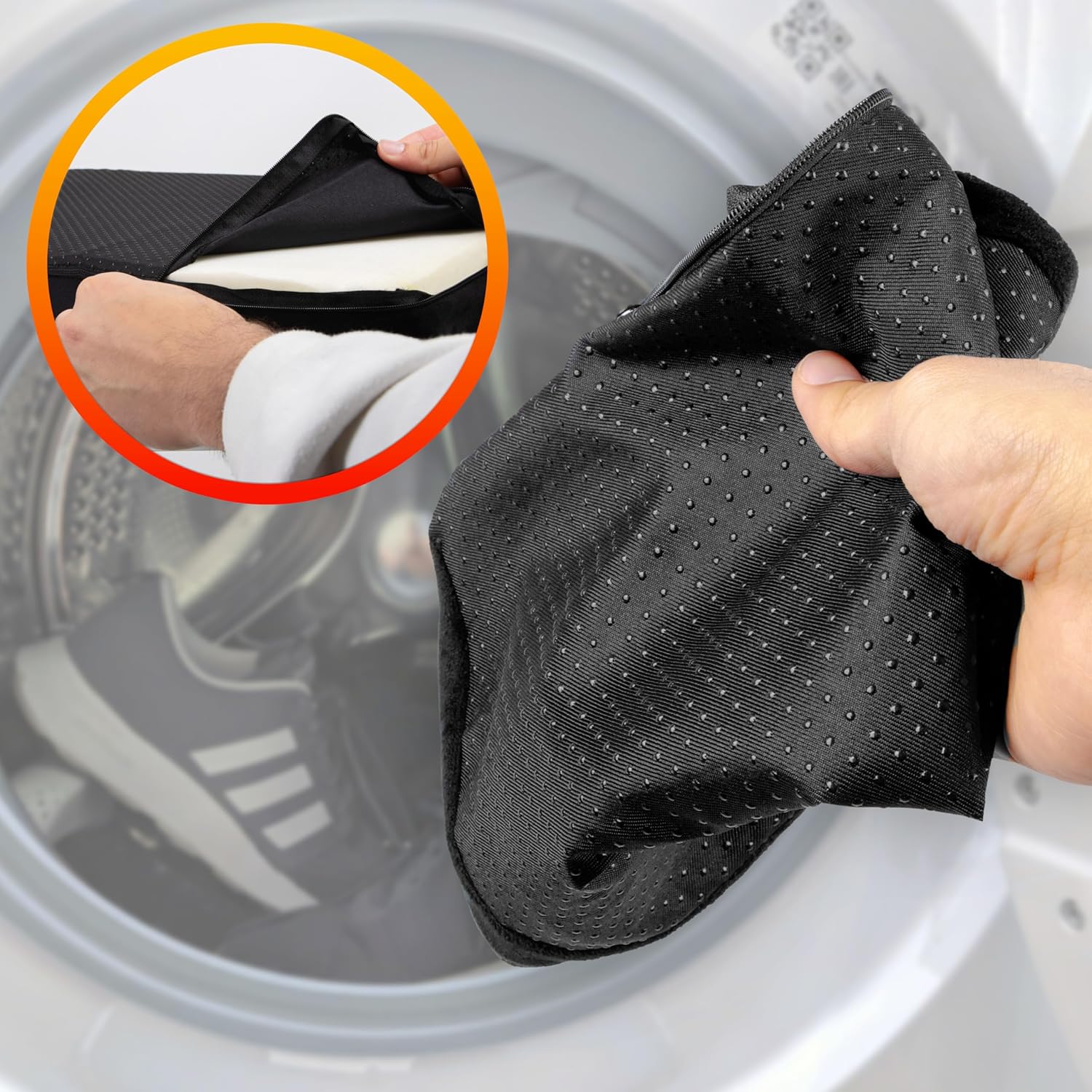 Duronic FT05 Fußstütze Stoffbezug waschbar in Waschmaschine